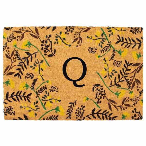 Calloway Mills Monogram Door Mat, Black, Yellow, Green, Natural, 24 in W x 36 in L 105082436Q - main